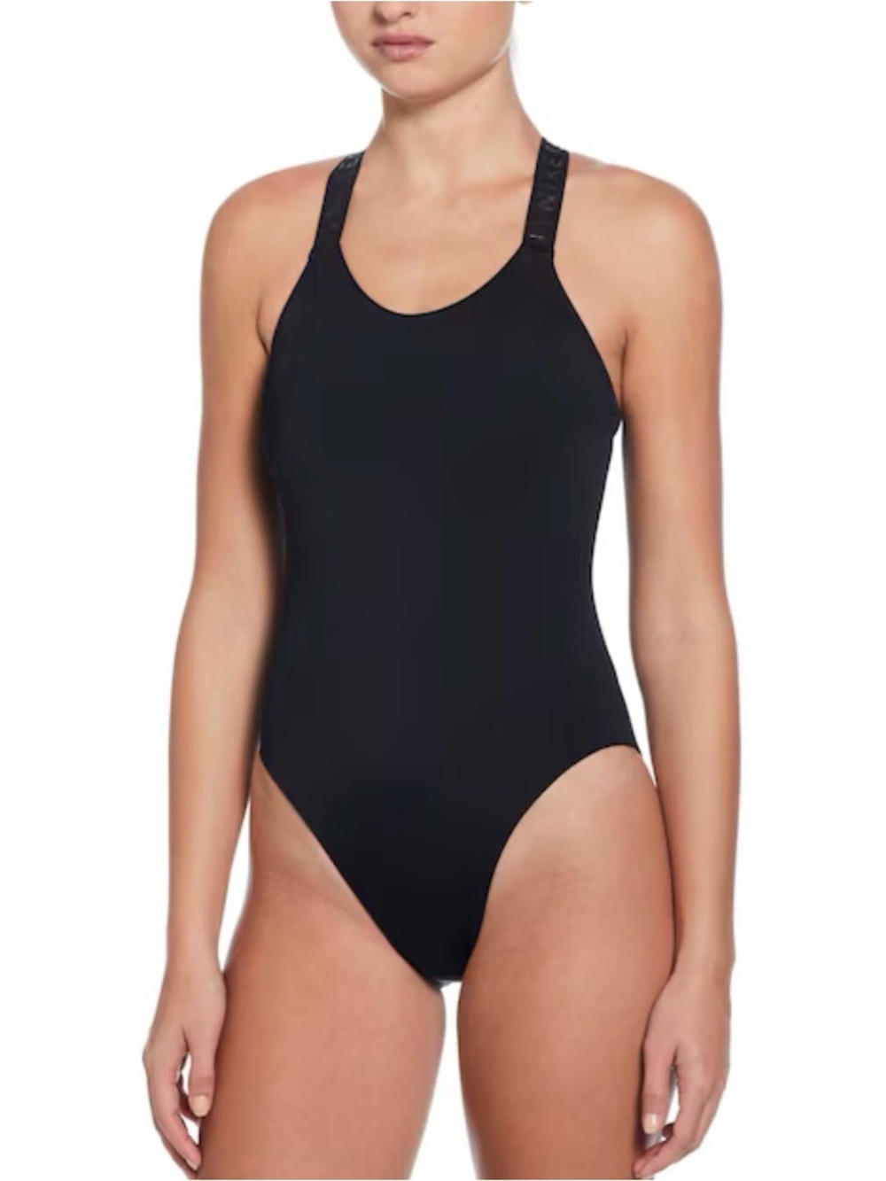 Nike Black High-Neck One-Piece Swimsuit